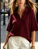 Nueva Camisa Polo de Punto Waffle Suelta de Manga Corta para Mujer Verano 2026, Estilo Europeo y Americano, Top Casual Versátil de Color Sólido