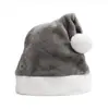 Chapéus de Natal Transfronteiriços, Chapéus de Natal Curtos de Pelúcia, Chapéus de Adulto, Vermelho, Verde, Rosa, Azul, Preto, Roxo, Logo