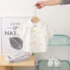 Trajes Infantiles para Niños y Niñas, Conjuntos de Camisas Florales de Manga Corta y Shorts, Nuevo Estilo Hong Kong Veraniego, Ropa Infantil para Bebés Guapos, Conjunto de Dos Piezas