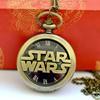 Atacado nostálgico grande relógio de bolso de quartzo vintage recorte alfabeto inglês relógio de bolso Star Wars relógio de bolso 1019