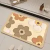 Tapete de Chão Floral Simples e Fácil de Cuidar Antiderrapante Tapete Irregular para Banheiro Tapete de Entrada para Banheiro Banheiro Tapete de Pé de Secagem Rápida