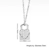 Collar Colgante Único de Acero de Titanio en Forma de Corazón, Cadena de Forma O de Circonita de Alta Gama Cadena para Clavícula Accesorio Versátil para Mujer