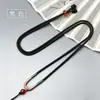 Corda para Colar 2mm Corda Trançada Artesanal para Pingente com Fecho Ajustável Pedra Ágata Vermelha Joia para Pendurar no Pescoço Ágata