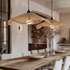 Estilo Bohemio Wabi-Sabi Restaurante Colgante de Madera con Borla de Cuentas y Cuerda de Cáñamo Lámpara Retro Japonesa Casa de Huéspedes Dormitorio Principal Lámpara de Hierro