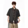 Direto do fabricante: Camisa de Manga Curta Patchwork Xadrez Falso Duas Peças para Homens e Mulheres, Nova Marca Tendência 2026, Estilo College, Camisa Versátil para Casal