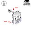 Pendientes de perforación G23 con forma de nube de nicho para labio, con circonitas superdeslumbrantes, para hueso de la oreja, de aleación de titanio F136