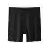 Novedad de verano estilo seda de hielo sin costuras para mujer de cintura alta control de abdomen anti-exposición ajustados shorts de seguridad