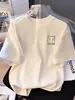 Camisetas Blancas de Algodón Puro de Manga Corta para Niños y Niñas, Verano Holgadas, Tops de Media Manga para Niños Talla Mediana y Grande, Marca de Moda, Venta Caliente Transfronteriza