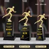 Trofeo de Cristal Personalizado y Medalla para Carrera de Relevos, Juegos Deportivos, Maratón y Campeonato de Carrera de Larga Distancia