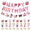 Nuevo Kit de Decoración para Fiesta de Cumpleaños Cosméticos Bandera Pastel Tarjeta Pequeña de Inserto Tema Maquillaje Decoración para Fiesta de Cumpleaños