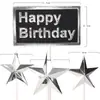Decoración Cuadrada Tridimensional para Pastel Cumpleaños Pastel Estrella de Cinco Puntas Suministros Estrella de Cinco Puntas Inserto para Pastel