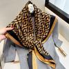 Corea del Sur 2021 Nueva Moda Estilo Occidental Bufanda Cuadrada Grande Bufanda de Seda para Mujer Bufanda Chal Decorativa de Doble Uso