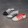 Otoño 2026 Nuevos Zapatos de Entrenamiento Alemanes de Cuero Genuino Color Bloque Retro para Mujer Zapatos Blancos Versátiles de Velcro Zapatos Deportivos Casuales
