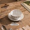 Conjunto de Louça Nuvem Estilo Francês com Tigelas e Pratos de Cerâmica Embossada para Uso Doméstico, Pratos de Sobremesa Simples Atacado Queimados em Forno