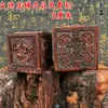 Cinco truenos cortan madera de azufaifo fantasma boutique cuatro santos seis lados sello sello de madera de azufaifo sello puede dz emperador de jade cortar fantasma