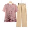 Ropa de Verano para Mujeres de Mediana Edad y Mayores, Camisetas de Manga Corta y Cuello Redondo para Abuela, Trajes de Camisa para Madre, Ropa Casual de Verano para Adultos Mayores