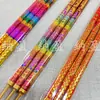 Varillas de Incienso Coloridas en Relieve 60 cm 20 mm, Set de 3 Varillas de Incienso de Alta Calidad para Templos Budistas, Doradas y Rojas