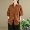 Camisa informal de manga larga para mujer, estilo real, estilo boyfriend, estilo holgado, talla grande, 2025