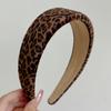 Diadema Coreana Nueva de Otoño e Invierno con Estampado de Leopardo, Corona Alta, Diadema de Terciopelo Retro con Borde Ancho, Selección de Bloguero de Estilo de Gama Alta