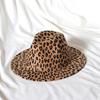 Sombrero de Leopardo sombrero de copa de lana sombrero de fieltro estampado de leopardo sombrero Jazz de doble cara moda europea y americana sombrero de copa estampado de leopardo