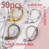 Brinco francês Clipe de orelha Gancho D-shaped Oval Gancho de orelha Gancho francês Cobre puro Cor-retendo Dourado Brincos DIY Acessórios