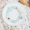 Pulsera de cerámica de Jingdezhen, nueva y que no se decolora, para estudiantes mujeres, pulsera de cuentas de estilo antiguo, pulsera de cerámica fresca y moderna