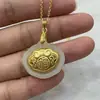 Oferta especial colgante de Buda sonriente y Guanyin con incrustaciones de oro, cuentas de bolsa de la suerte para bendición y buena fortuna, regalo de transmisión en vivo de TikTok
