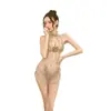 Lencería sexy Kamei, con diseño de encaje, una abertura, aspecto de uniforme, malla seductora, tela transparente y bordado clásico, en estilo cheongsam. 1314