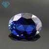 Anillo de zafiro artificial ovalado con gema Huagang en forma de huevo, piedra natural de corindón azul n.° 34, venta al por mayor