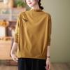 Camiseta Lisa de Manga Longa Feminina Plus Size 2026 Nova Outono e Inverno Estilosa Roupa de Baixo Meia-Gola Slim Fit Camisa Base Tendência