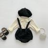 Traje de tirantes nuevo estilo coreano para primavera y verano para bebés niños y niñas, 100% algodón, estilo socialité Chanel, traje para gatear
