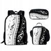 Temporada de Apertura 2023 Nueva Mochila para Estudiantes Universitarios Transfronterizos Mochila de Tres Piezas Piano Tela Oxford