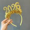 Tiara de Ano Novo 2026 com Borla Festa de Véspera de Ano Novo Festa de Dia de Ano Novo Acessórios de Cabelo Tiara para Adultos e Crianças Adereço de Cabelo para Fotos