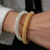 Pulseira Aberta Geométrica Circular Espiral Cravejada com Diamantes Estilo Europeu e Americano, Pulseira de Luxo Leve de Alta Qualidade, Joia Simples de Moda de Nicho para Mulheres
