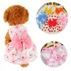 Saia para Filhote Primavera Verão Cachorro Vestido Princesa Pet Saia Vestido Fofo para Cachorro Laço Renda para Filhote Pequeno Médio Poodle Chihuahua Roupa de Cachorro