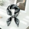 Lenço Quadrado de Seda Retrô Coreano com Estampa Paisley e Toque de Luxo, Combinado com uma Camisa, Lenço Quadrado Versátil para Cintura, Xale, Protetor de Pescoço
