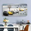 Colgante de pared para influencers decoración horizontal de lujo ligero pintura de porcelana de cristal reloj sala de estar reloj moderno reloj de pared para el hogar pintura decorativa hogar