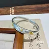 Fushi Pulsera de Plata de Ley 999.9 Bicolor Estanque de Loto Libélula Flor de Loto Nuevo Estilo Chino Método Antiguo Adornos de Plata Regalo para Mamá