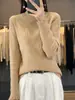 Tejido de Punto con Cuello Alto Medio de Organza para Mujer en Otoño e Invierno Nuevo Estilo Estilo Hada Fantasía Tejido de Punto Transparente con Top Básico