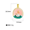 Pingente para Mulheres Estilo Pintura a Óleo Jardim de Monet Pingente Redondo de Flor para Mulheres Moda Elegante Simples Corrente para Clavícula Pingente Atacado