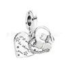 Colgante de gato Panjia y amor, candado de rosa de cobre blanco, colgante de combinación de doble corazón, accesorios para pulsera de cuentas