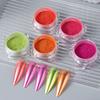 Conjunto Novo de 5 Cores Transfronteiriço Manicure Ins Pó Espelho Mágico Cor Fluorescente Gradiente Aurora Pó Espelho para Manicure Atacado