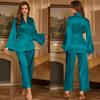 Pijama Yaoting de Seda de Gelo Conjunto Feminino Primavera e Verão High-end Cor Sólida Calça de Pijama Roupa de Casa Conjunto de Duas Peças TZ3380