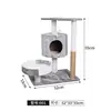 Cor de Madeira de Bambu Grande Estrutura de Escalada para Gatos Árvore para Gatos Ninho para Gatos Arranhador Espaço Cápsula Plataforma de Salto para Gatos Torre para Gatos Brinquedos para Gatos Atacado
