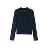Cardigan de malha retrô com gola polo, lapela, para o dia a dia, lã, ombro direito, jaqueta top