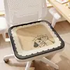 Cojín de Silla de Asiento de Verano Transpirable de Dibujos Animados Cojín para Glúteos Enfriamiento Esterilla de Mimbre Artificial Almohadilla para Taburete Cojín para Silla de Oficina para Estar Sentado Mucho Tiempo