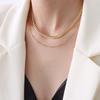 Marca Europea y Americana Exagerada Ins Doble Capa Personalidad Nicho Acero Titanio Collar Pulsera P053-P054/E017-E018