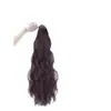 Doble Coleta de Cabello Sintético Largo de Aspecto Natural con Pinza de Garra, Textura de Ola de Agua, Alto Volumen, Trenzada con Cabello Rizado Integrado