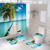 Cortina de Ducha Escena de Playa Cortina de Baño Cortina de Baño Cortina de Ducha Transfronteriza Impresión Digital Suministro Directo de Fábrica