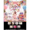Decoración de Cumpleaños con Tablero KT de Hello Kitty, Set de Lluvia de Globos para Niños Bebés de 4 Años, Decoración de Escena de Fiesta de Gato KT de 5 Años